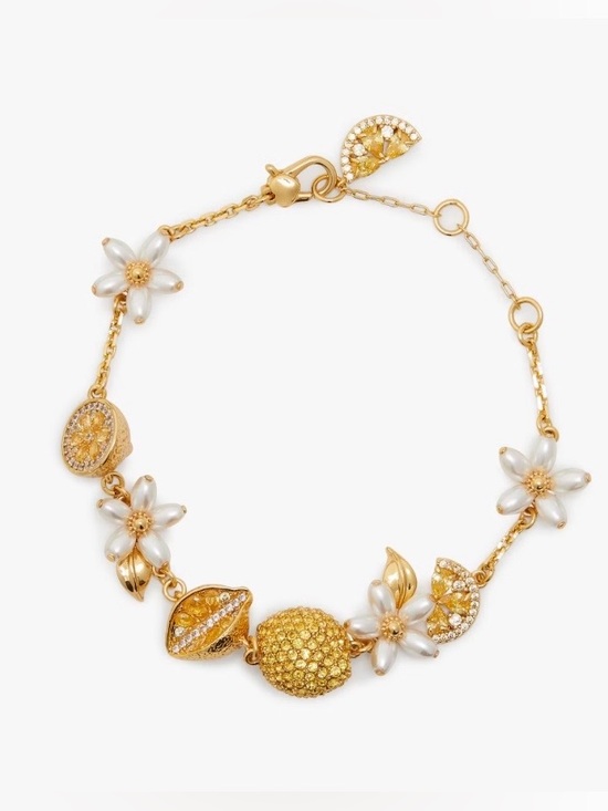 kate spade Jewelry - Kate Spade Gold-Tone Flower & Lemon Multi-Charm Pendant Bracelet